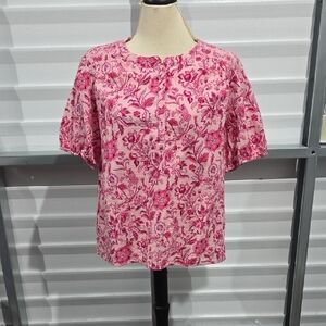 Wonderly Pink Floral Blouse Size‎ XL